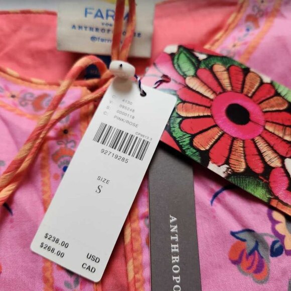 New S Farm Rio x Anthropologie long-sleeve pink floral printed maxi dress - Picture 8 of 12